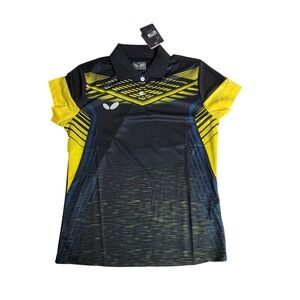 Butterfly Table Tennis Polo Shirt Black Yellow Graphic Jersey 2131B Size 3XL NEW